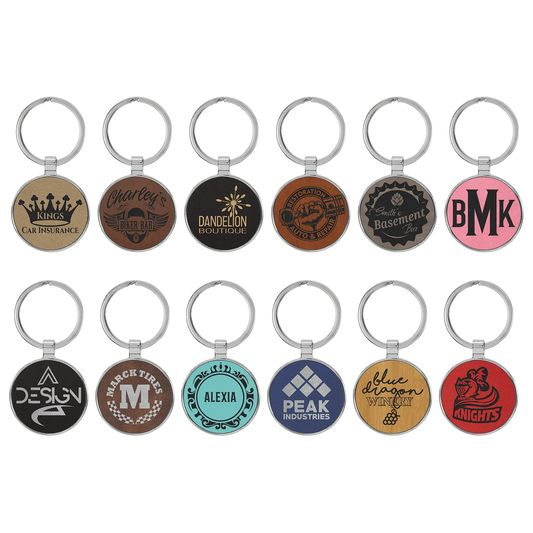 Circle Leather Keychains