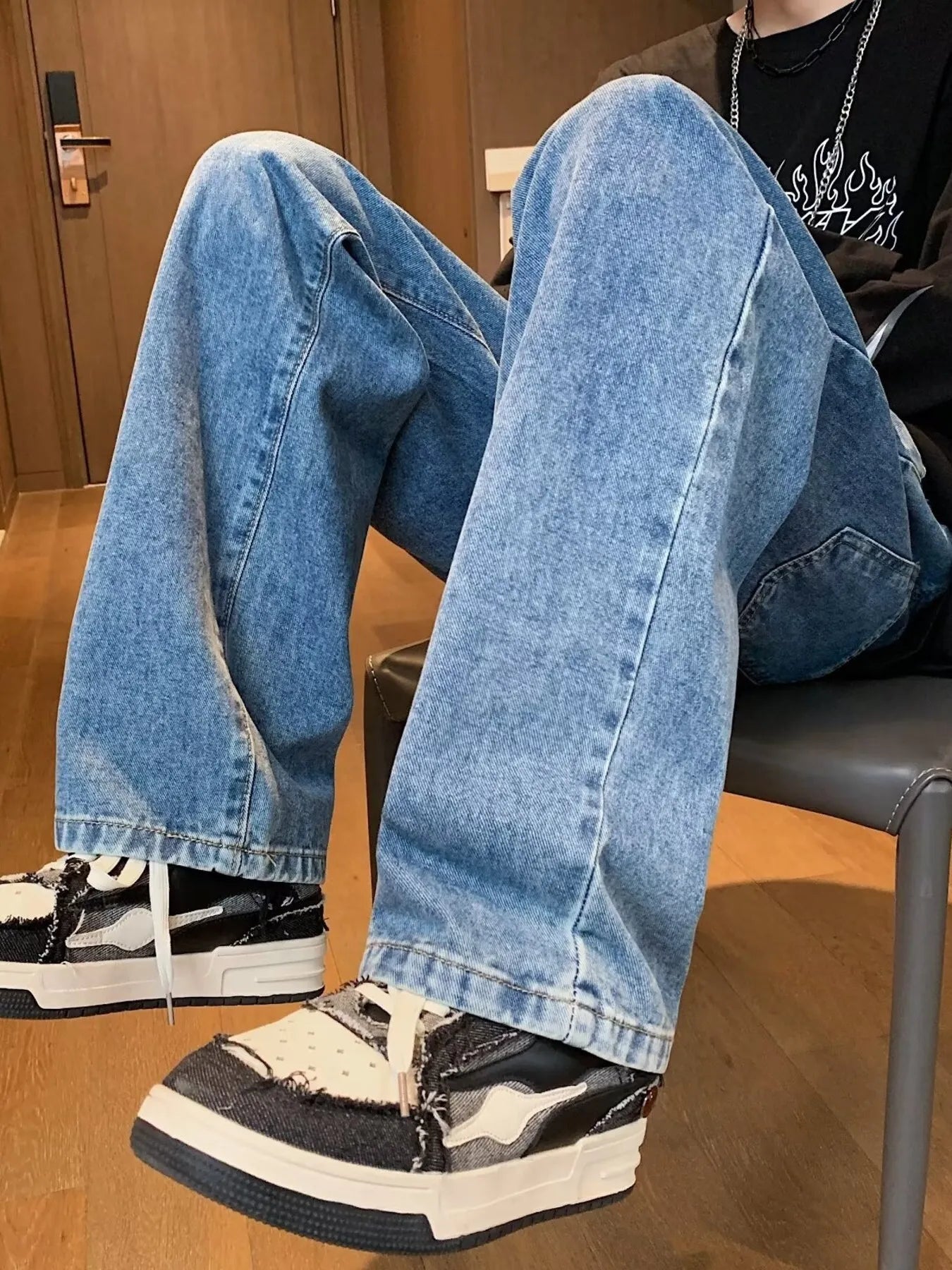 Men's Full Size Loose Fit Drawstring Waist Jeans Plus Size
