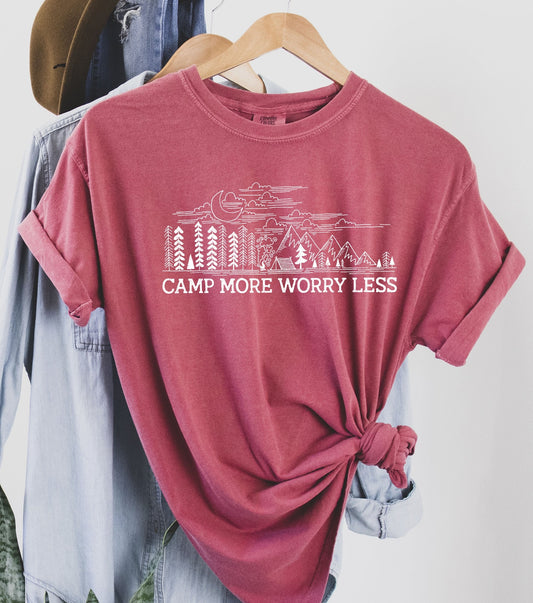 Camp More Worry Less Comfort Colors Tee