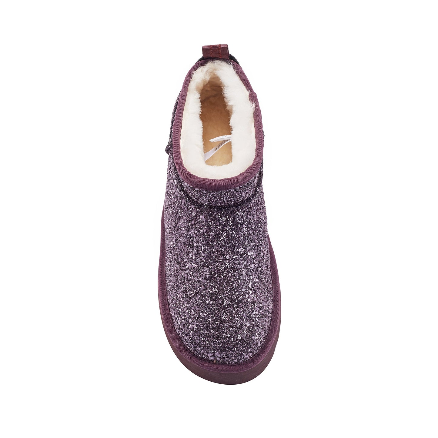 COSY ULTRA SHORT PLATFOAM GLITTER PLUM