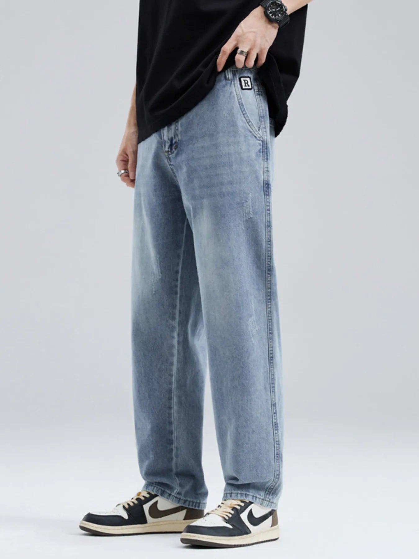 Men's Full Size Wash Relaxed Fit Jeans Plus Size