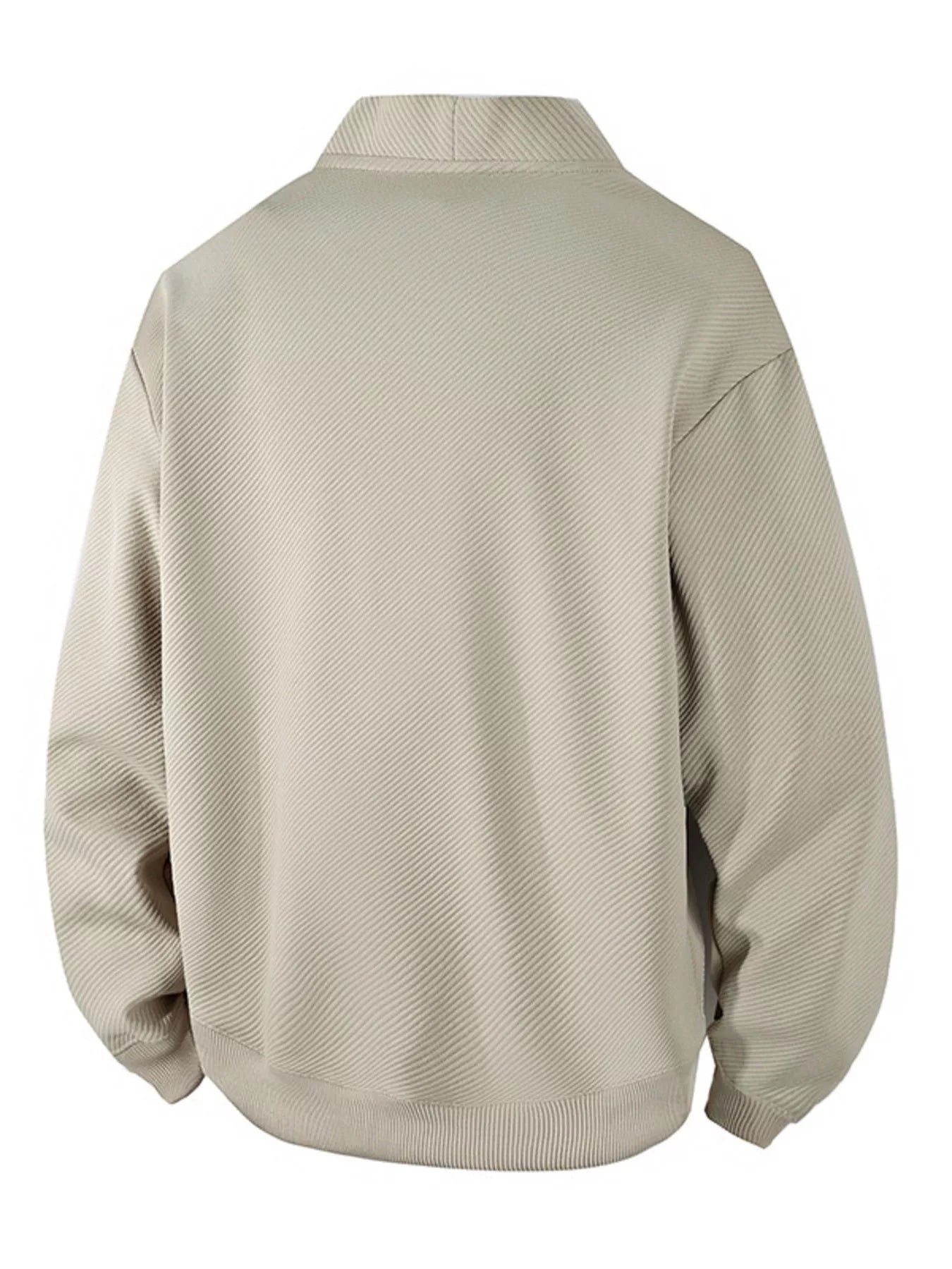 Men‘s Plus Size Textured Button-Down Casual Jacket