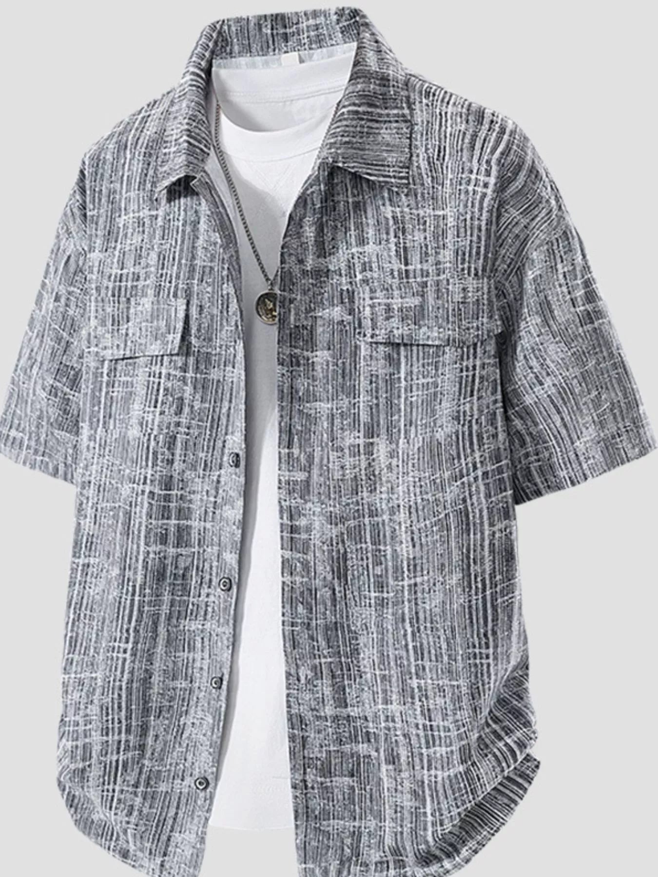 Men's Plus Size Casual Short Sleeve Shirt