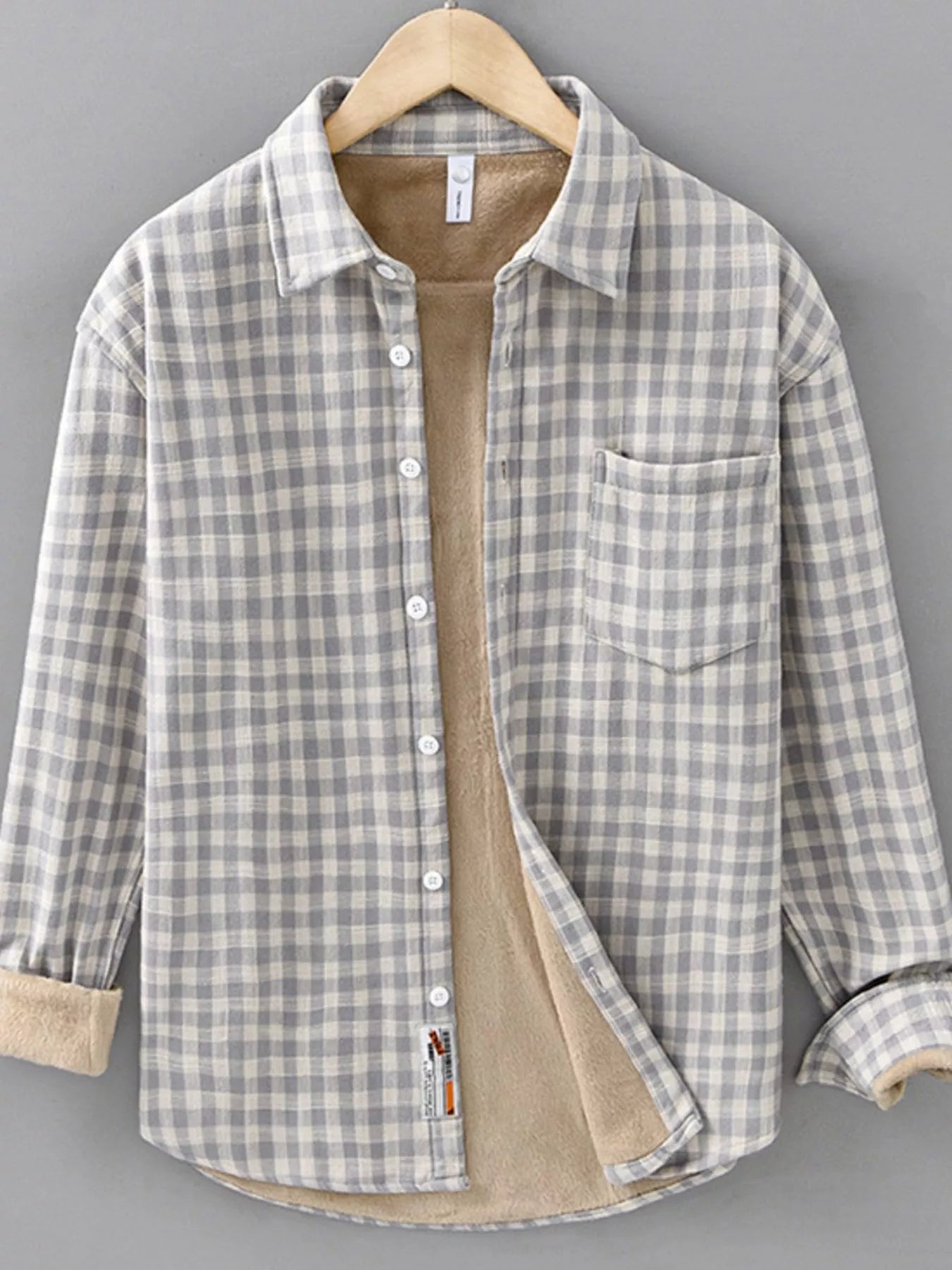 Men's Plus Size Plaid Casual Long Sleeve Shirt