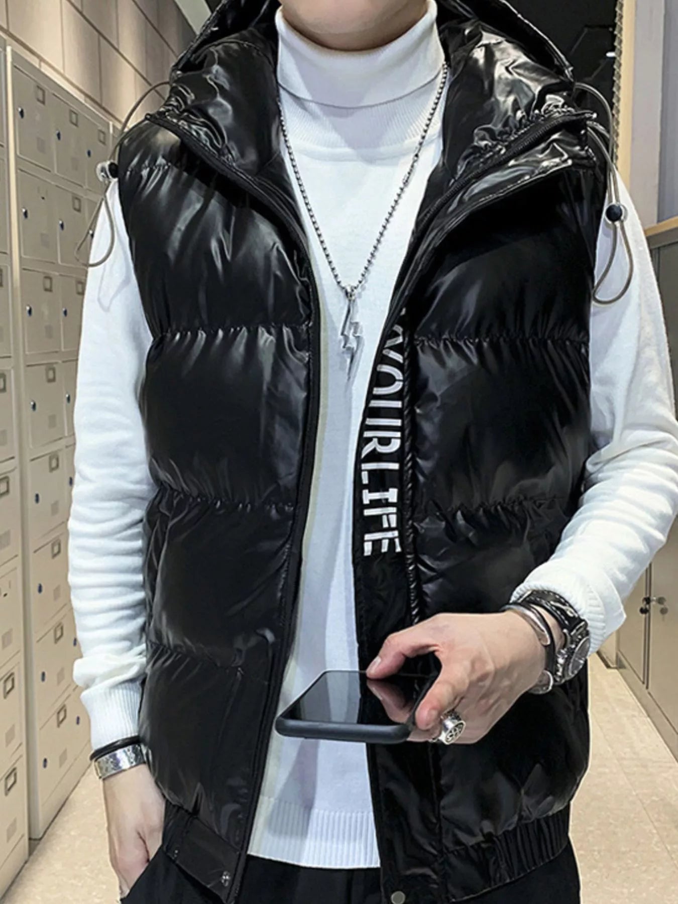 Men's Plus Size Zip Up Puffer Vest