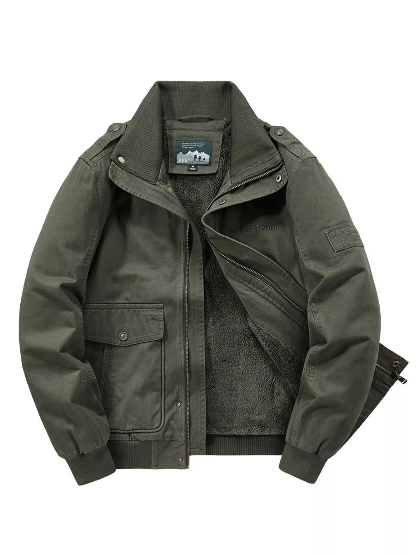 Men's Plus Size Zip Up Jacket with Pockets