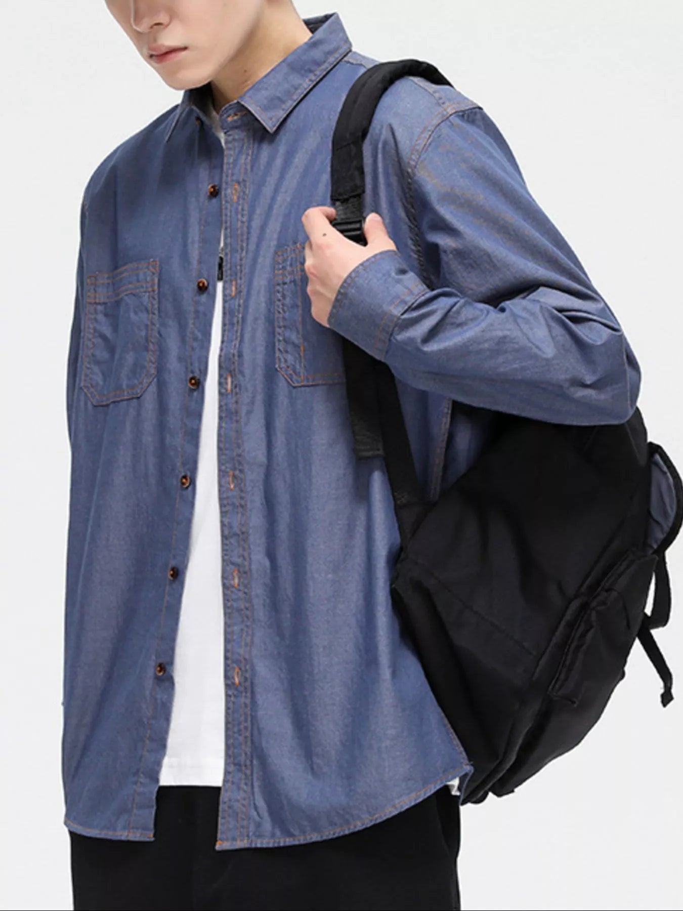 Men's Full Size Button Up Long Sleeve Shirt Plus Size