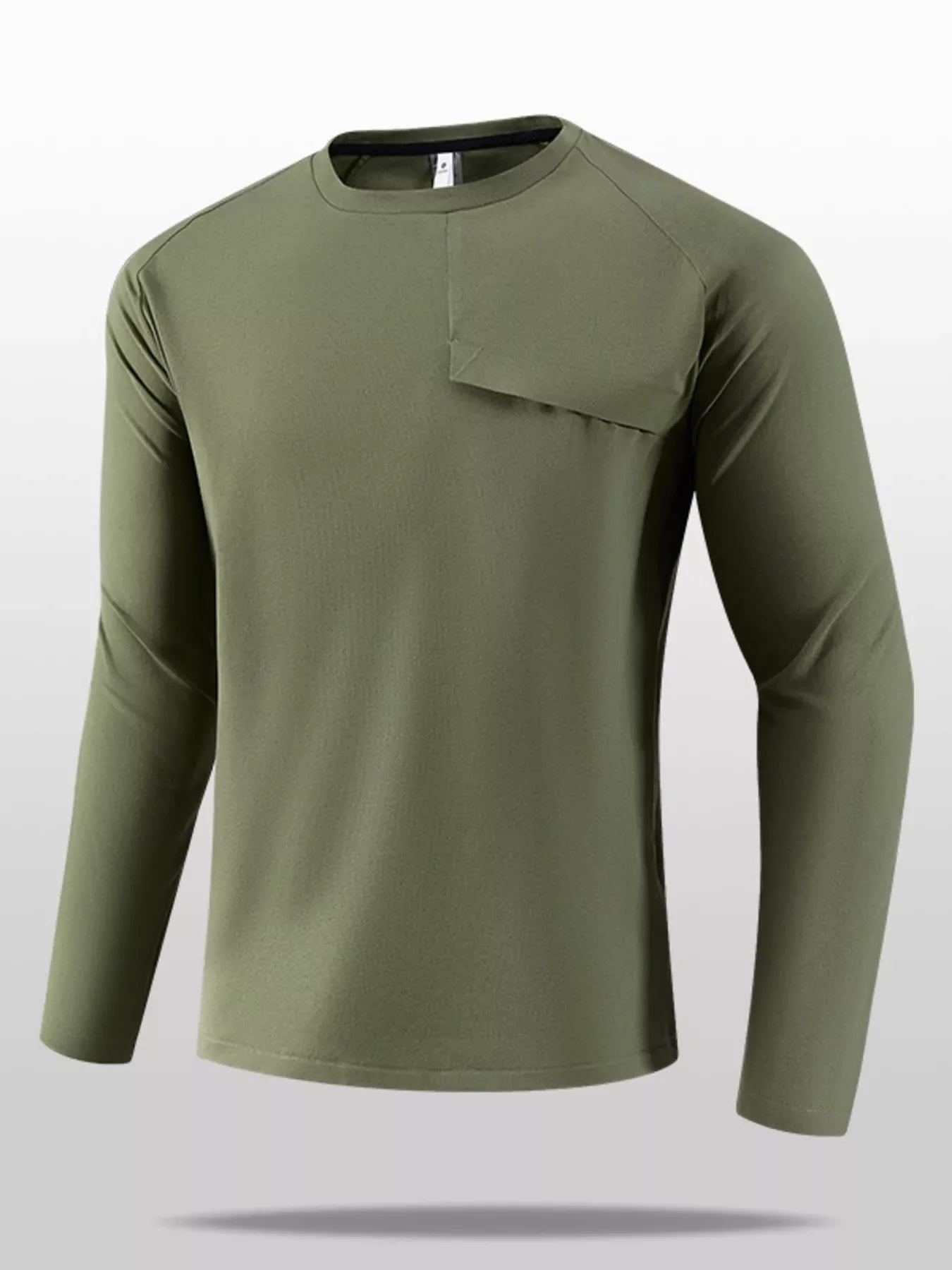 Men's Plus Size Long Sleeve T-Shirt with Pocket