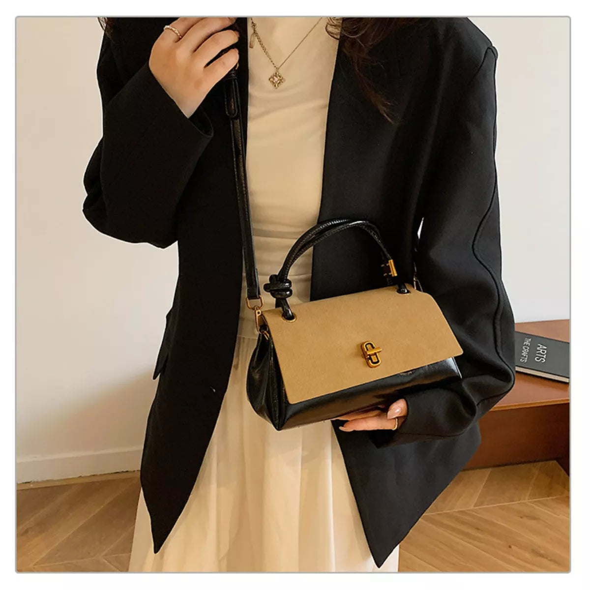 Flap Crossbody Bag with Top Handle