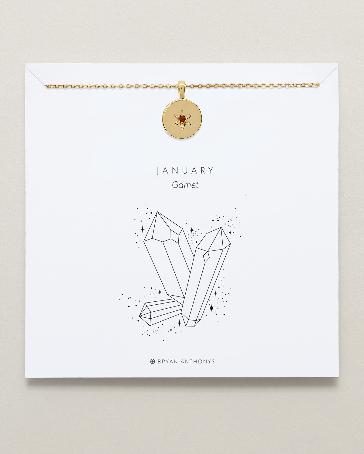 Birthstone Pendant Necklace —  Garnet