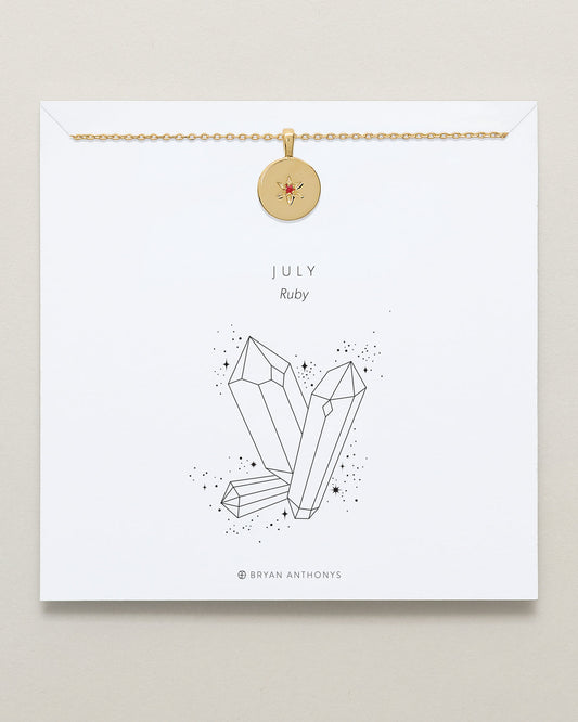 Birthstone Pendant Necklace — Ruby