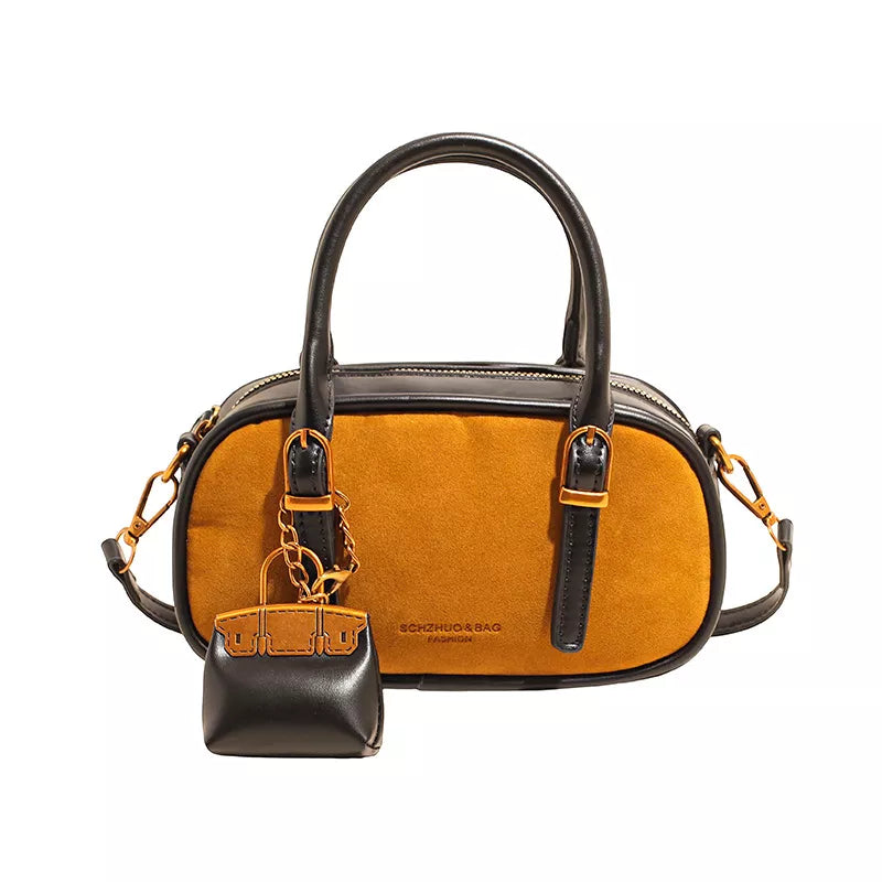 Barrel Crossbody Bag with Detachable Charm