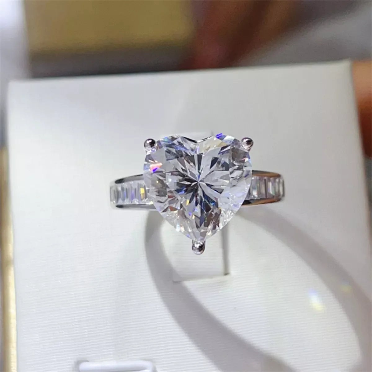 5 Carat Moissanite 925 Sterling Silver Heart Ring