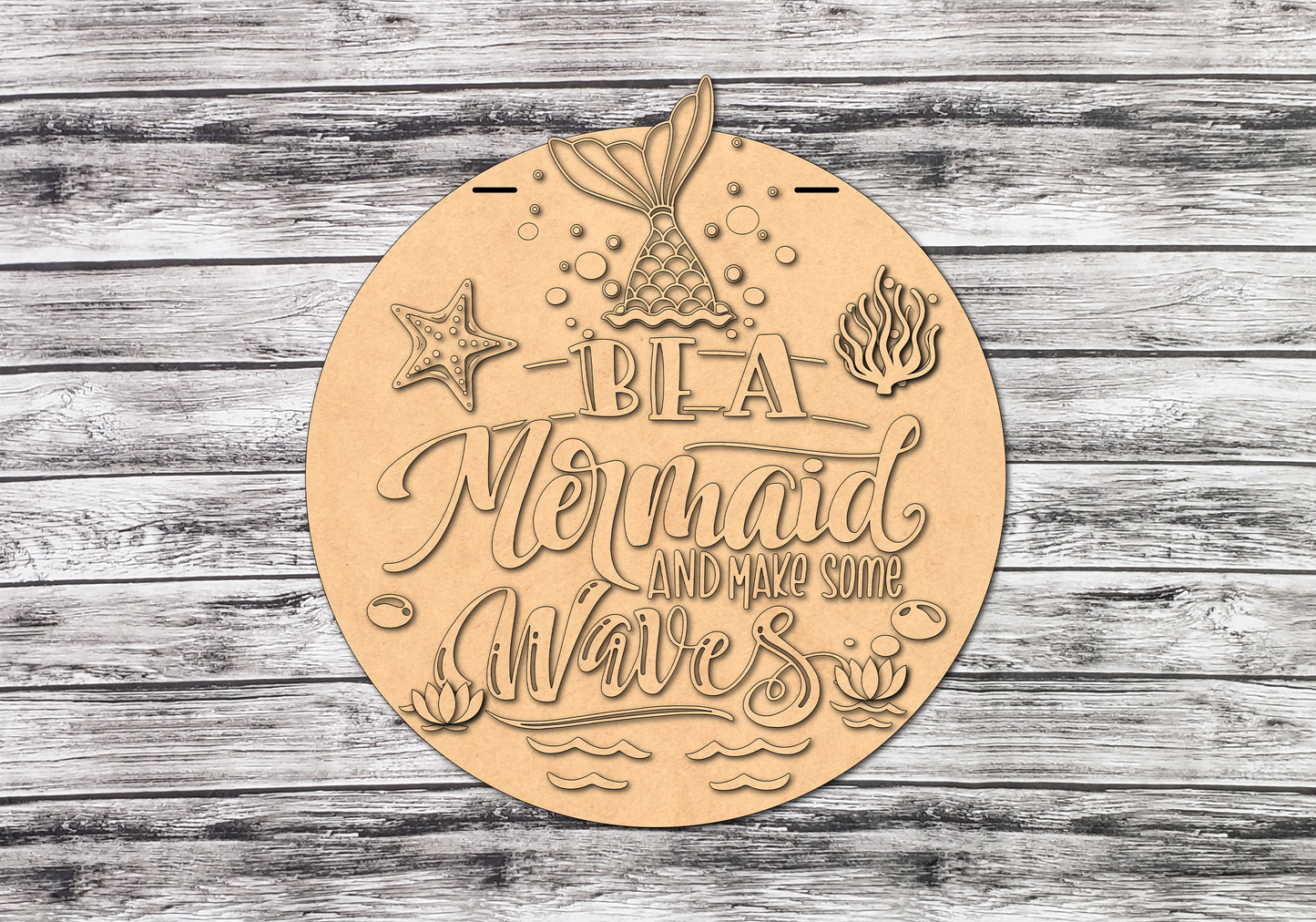 Be a Mermaid and make some WAVES Door Hanger DIY Unfinished Kit
