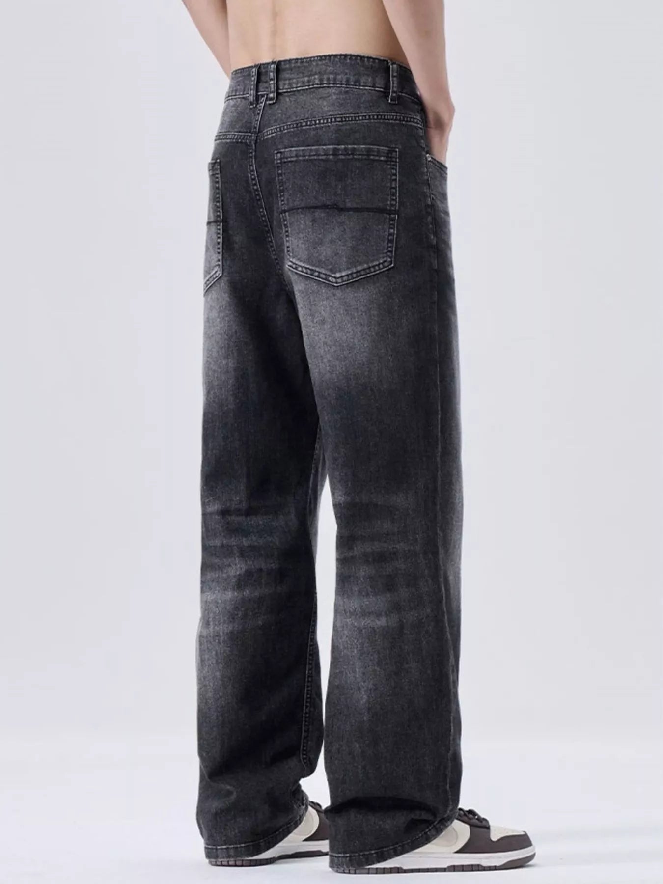 Men's Vintage Wash Wide Leg Jeans