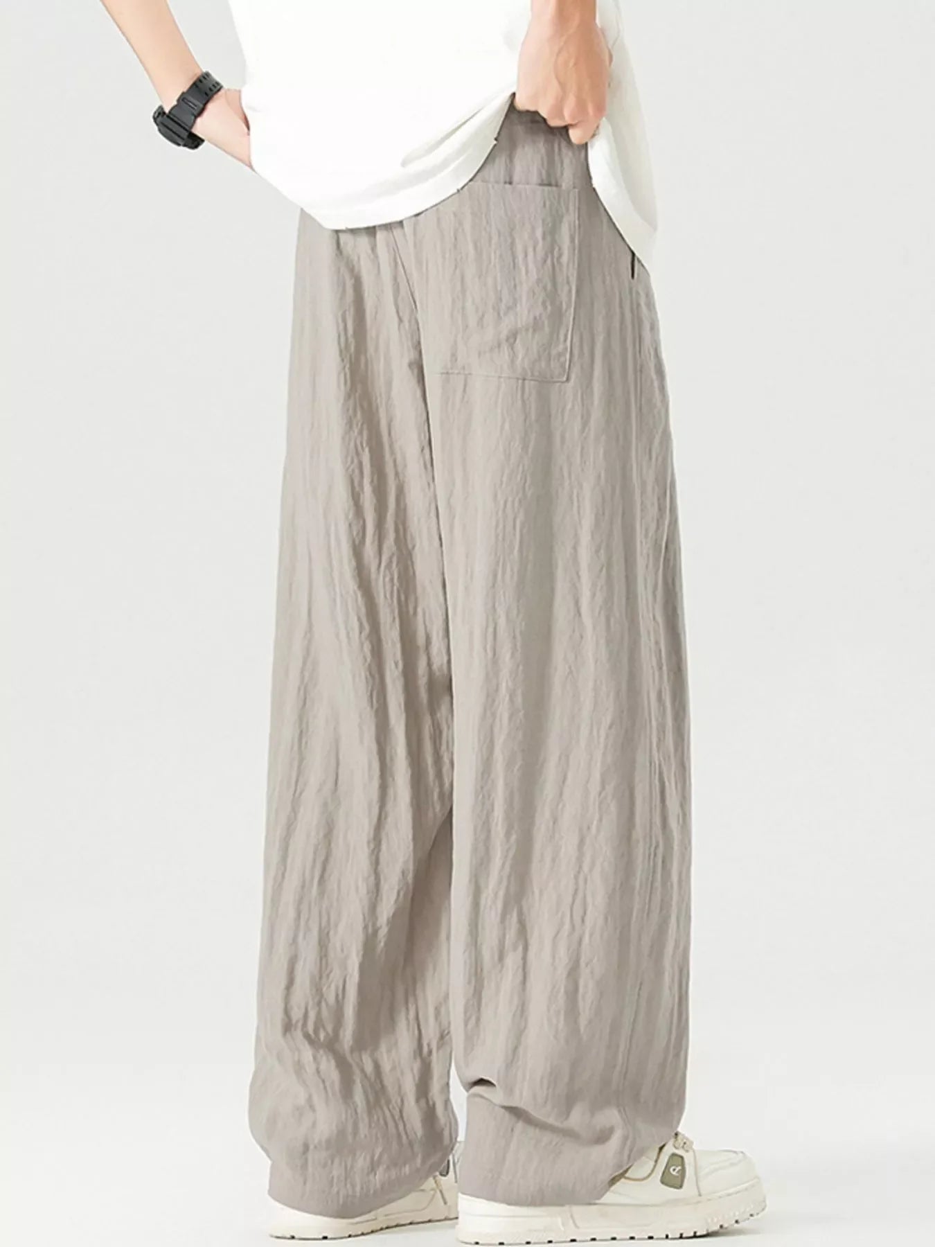 Men's Full Size Lightweight Wide Leg Pants Plus Size