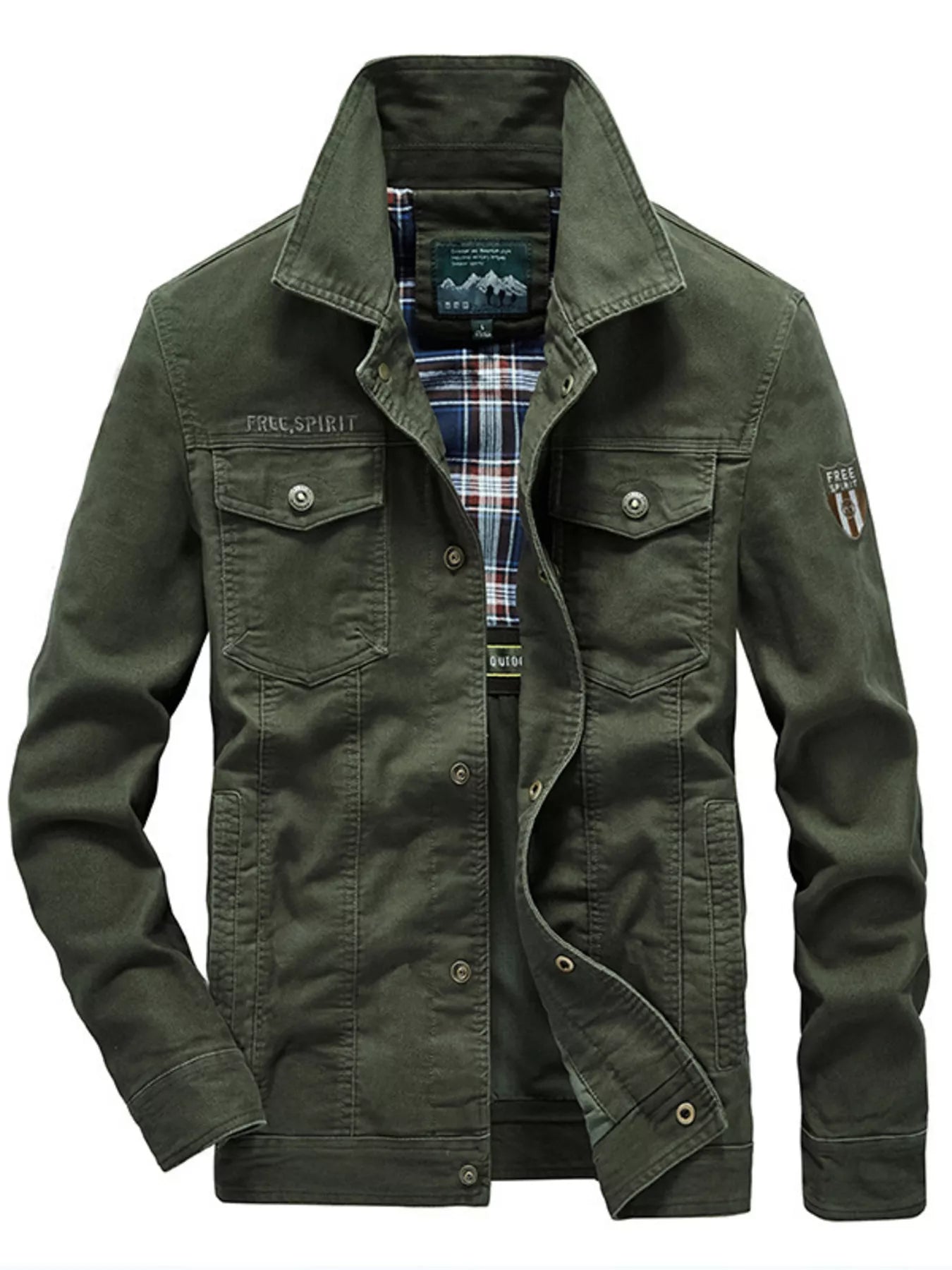 Men's Plus Size Casual Snap Down Jacket