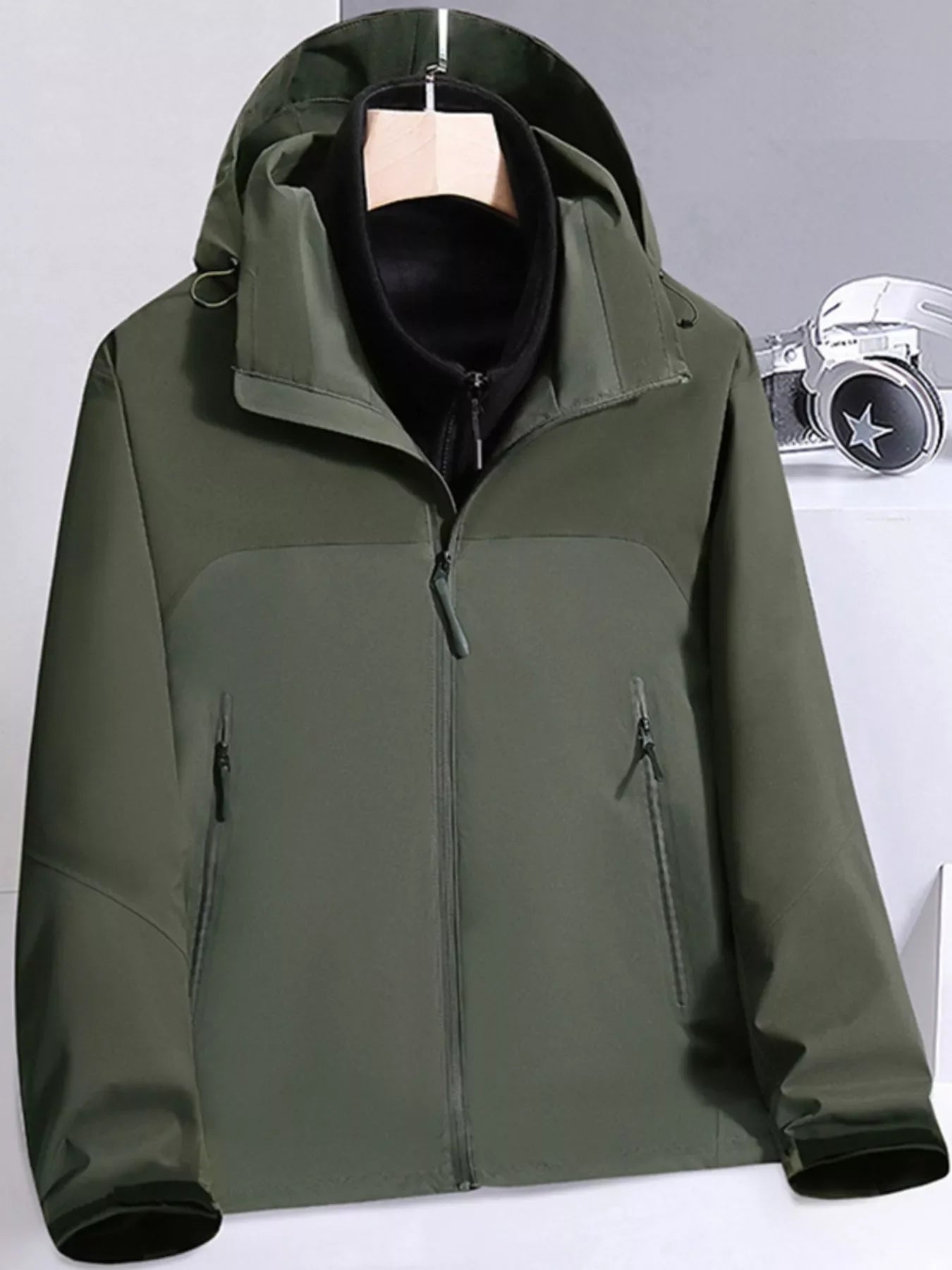 Men's Plus Size Waterproof Hooded Outdoor Jacket