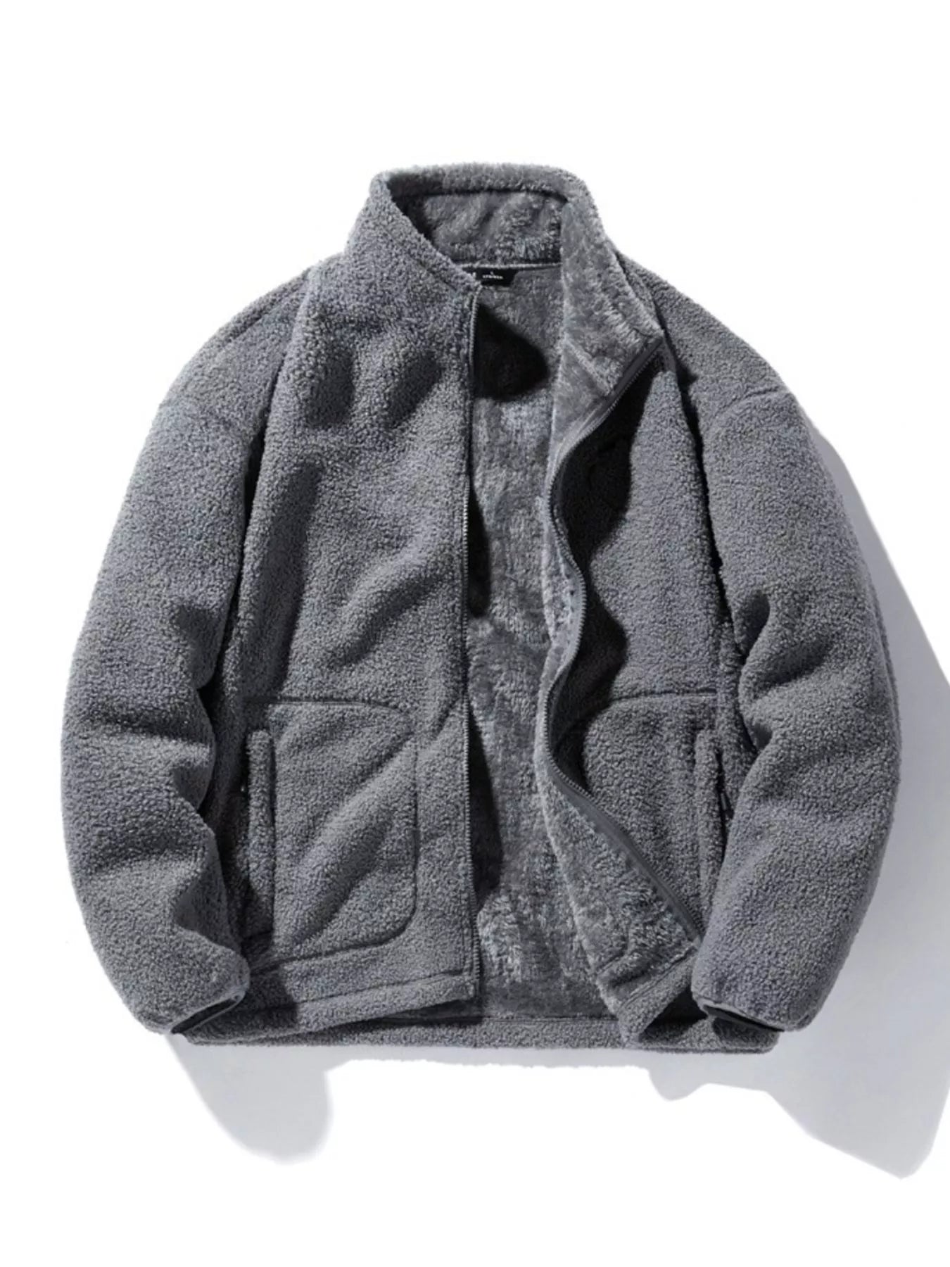 Men's Plus Size Cozy Fleece Zip-Up Jacket