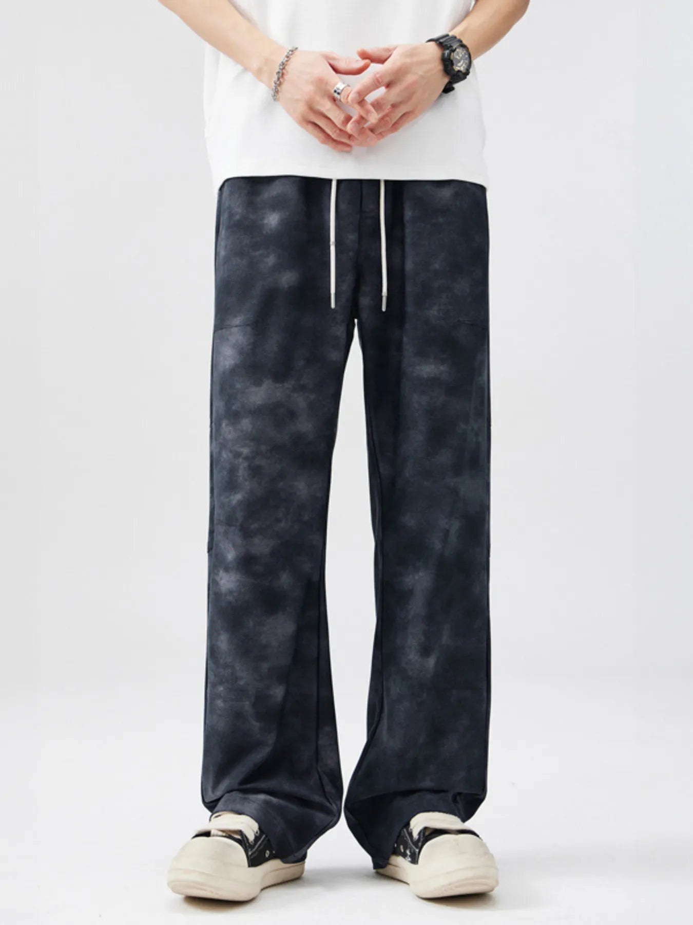 Men's Full Size Vintage Wash Wide Leg Pants Plus Size