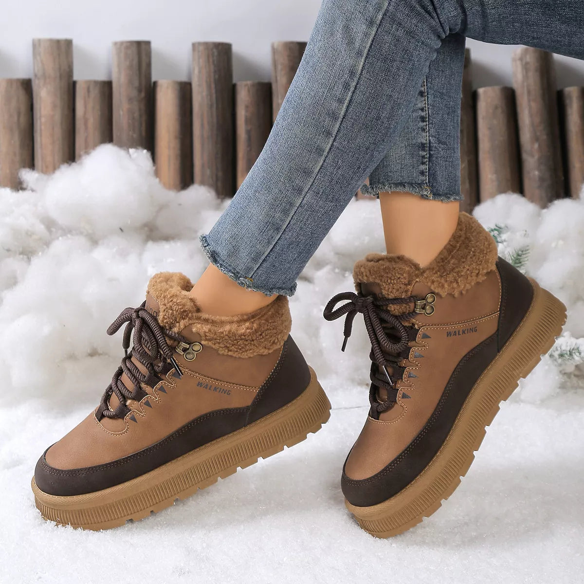 Fur-Lined Ankle Boots