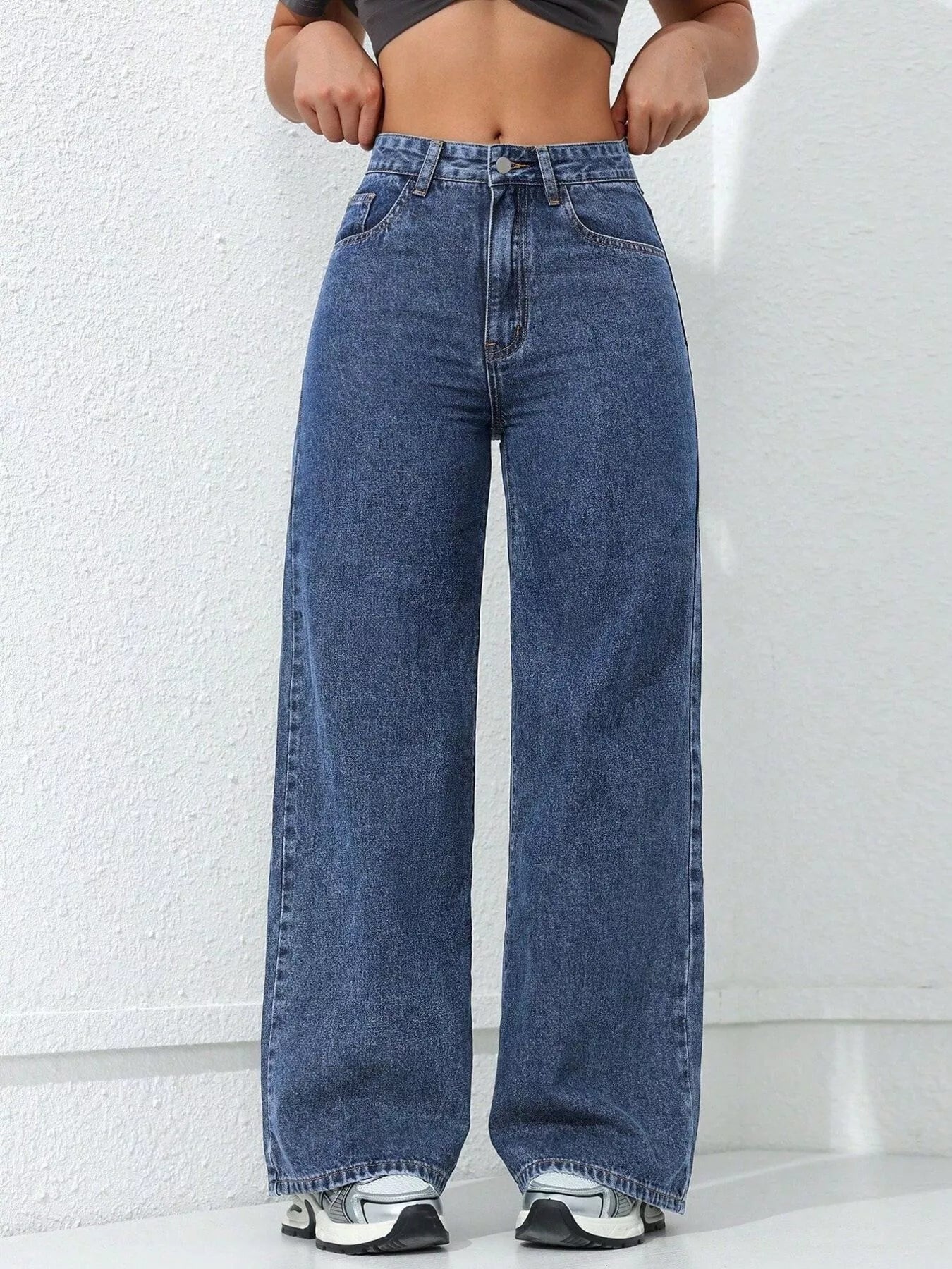 High-Waisted Wide Leg Jeans