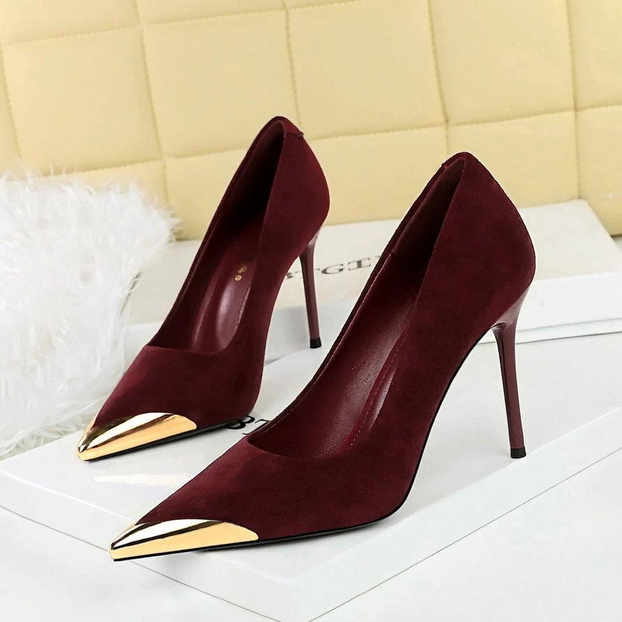 Women's Stiletto Suede Pointed Leopard-print High Heels