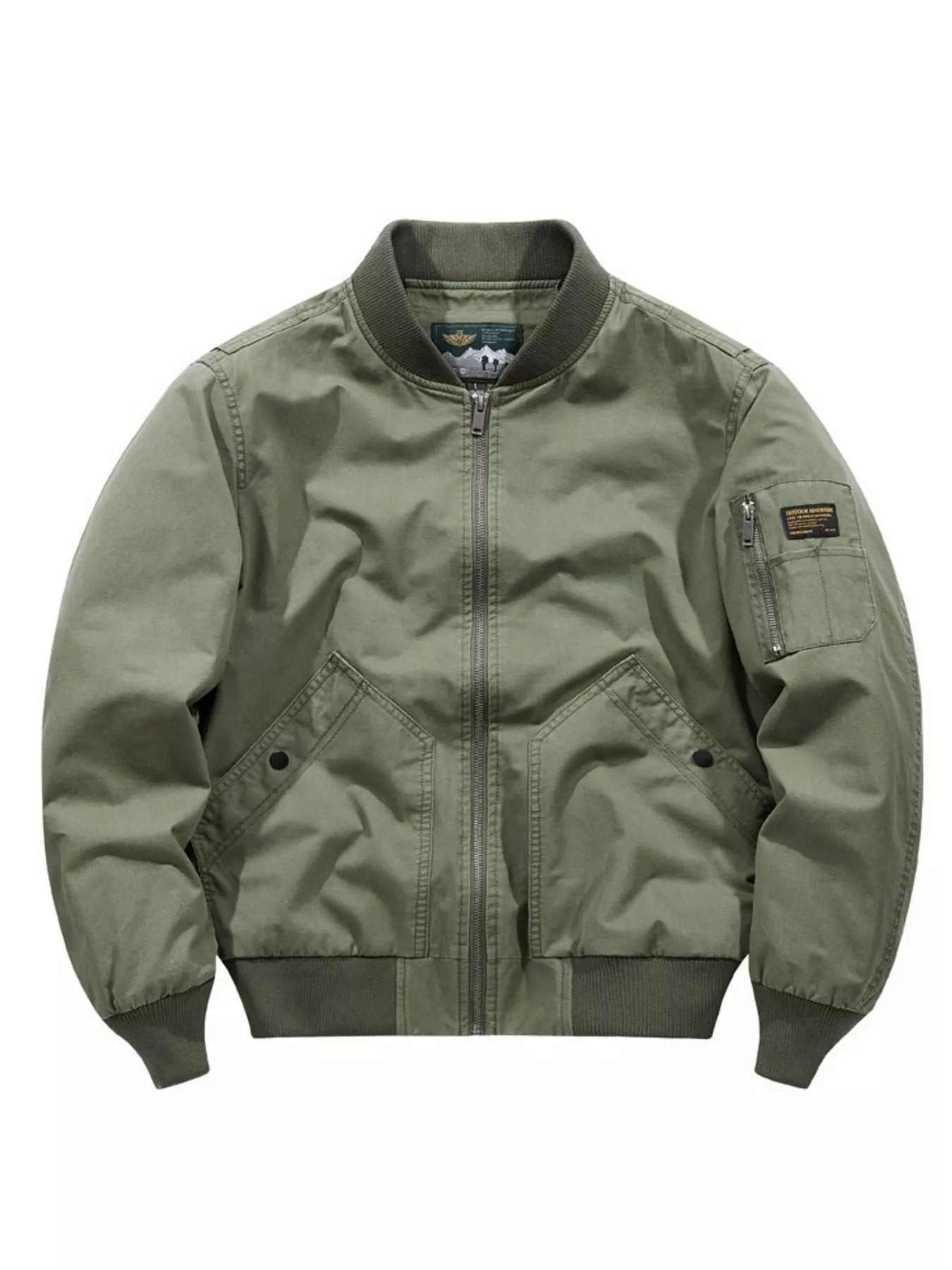Men's Plus Size Classic Zip Up Bomber Jacket