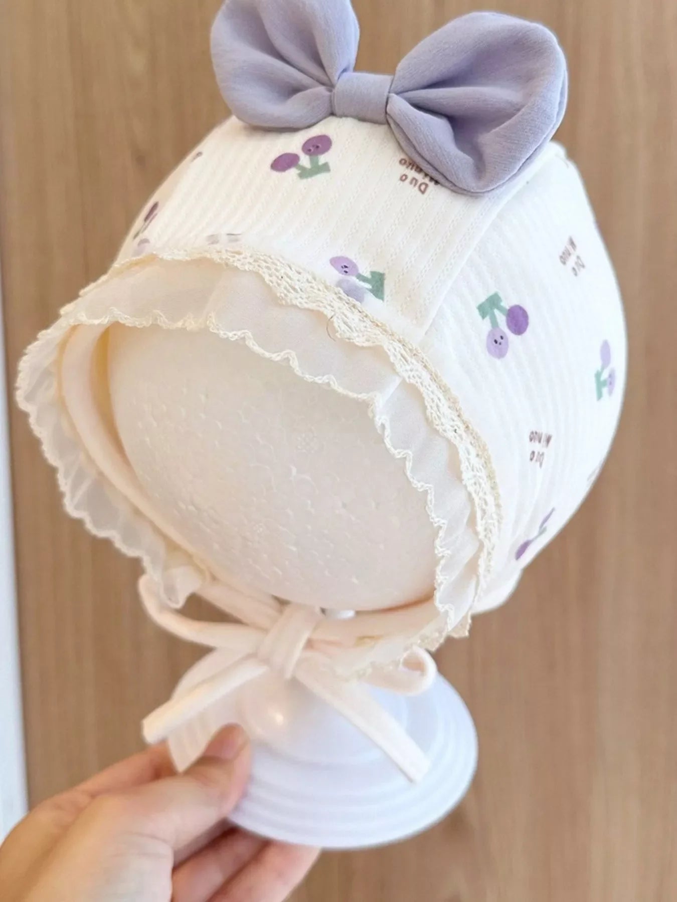 Children's Lace Detail Cute Bowknot Hat