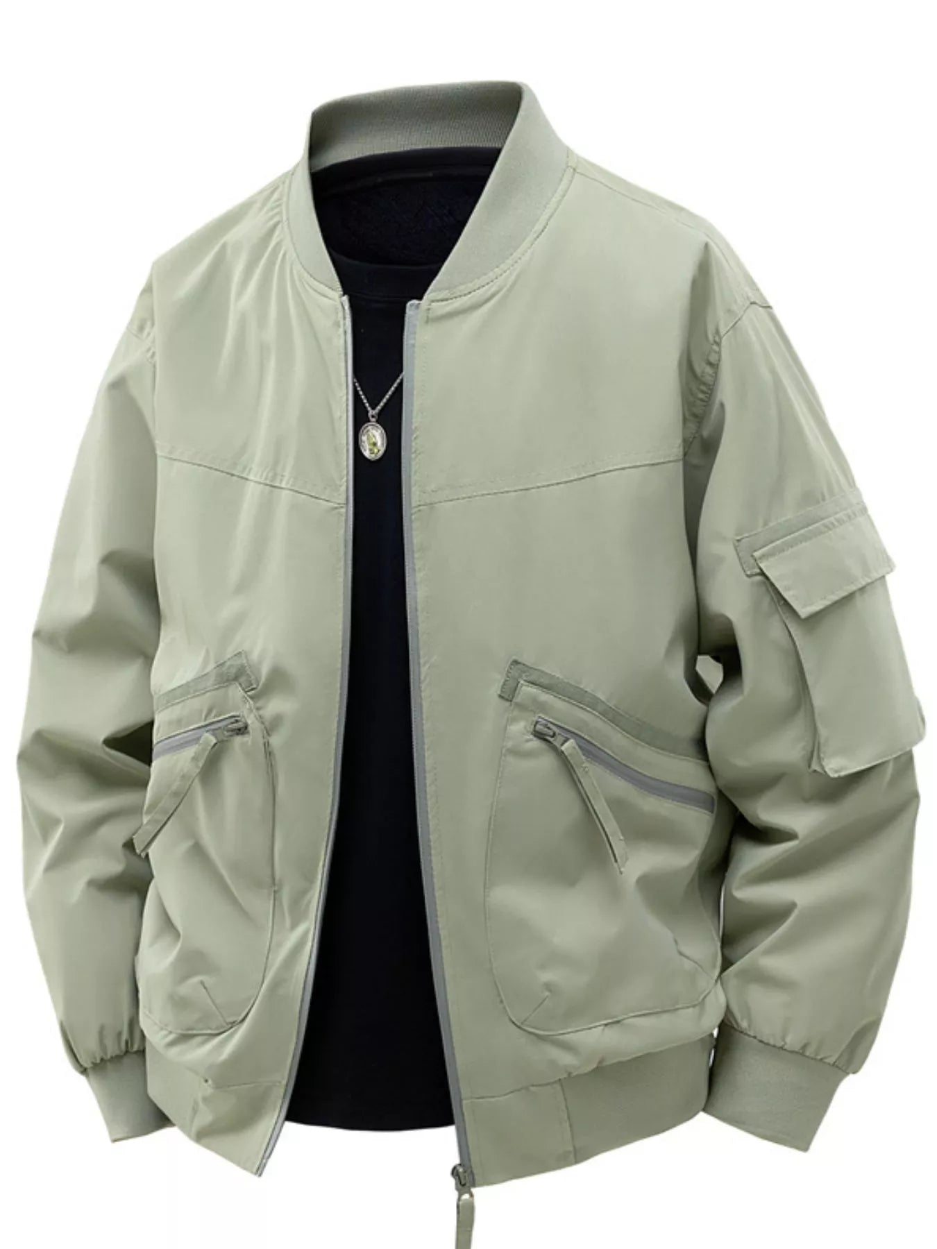 Men's Full Size Casual Lightweight Zip Up Jacket Plus Size