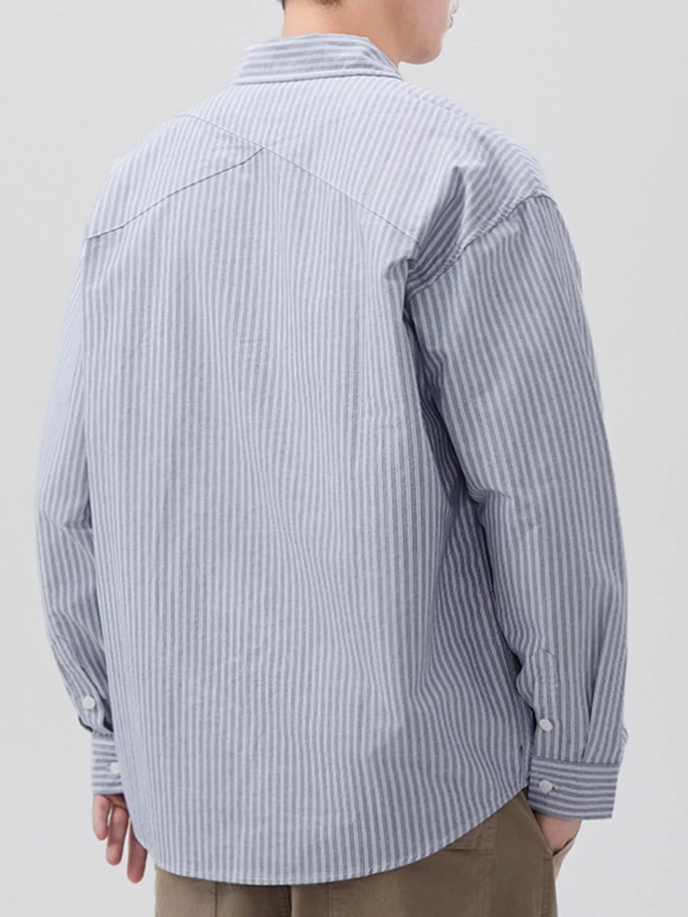Men's Plus Size Casual Striped Long Sleeve Shirt