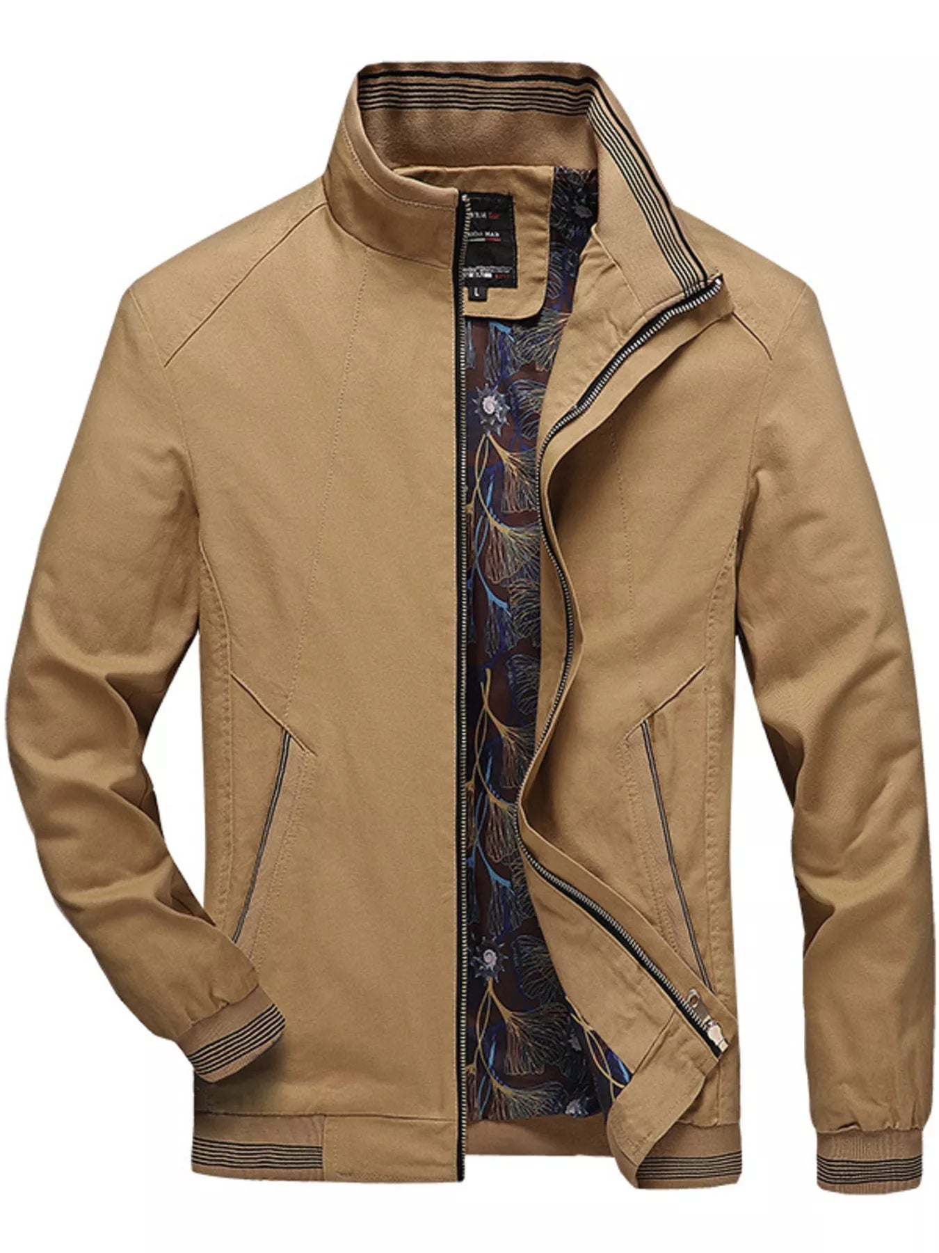 Men's Plus Size Casual Stand Collar Lightweight Jacket