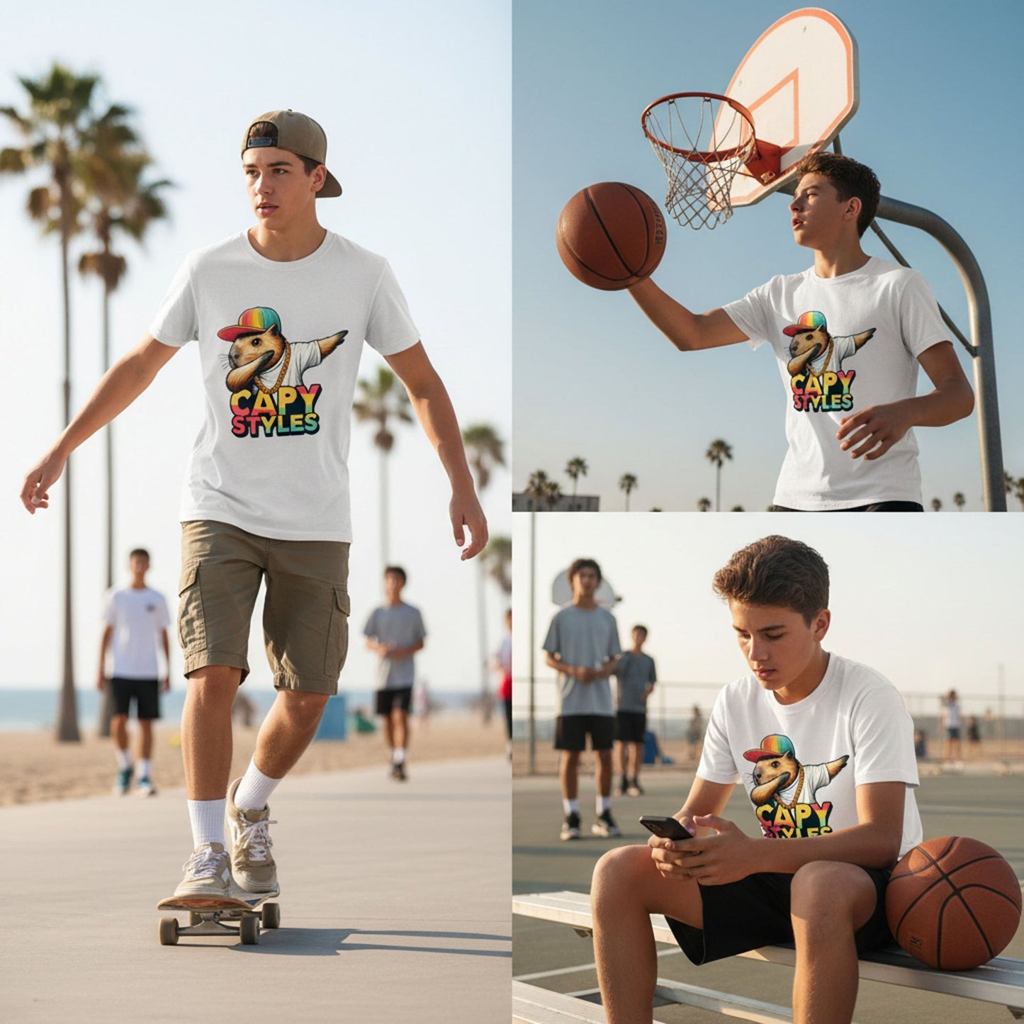 Capy Styles Graphic T-Shirt 100% Ring Spun Cotton Streetwear Tee