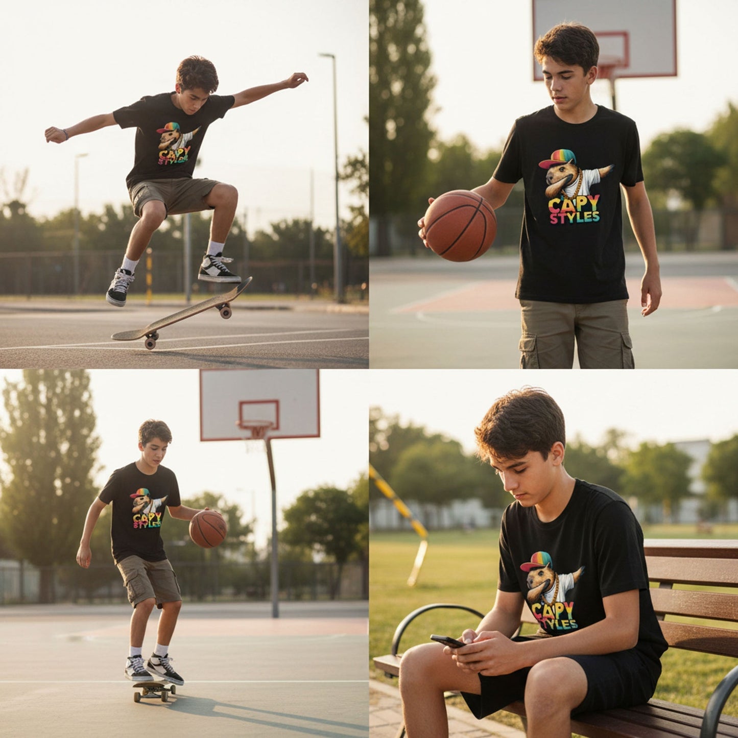 Capy Styles Graphic T-Shirt 100% Ring Spun Cotton Streetwear Tee
