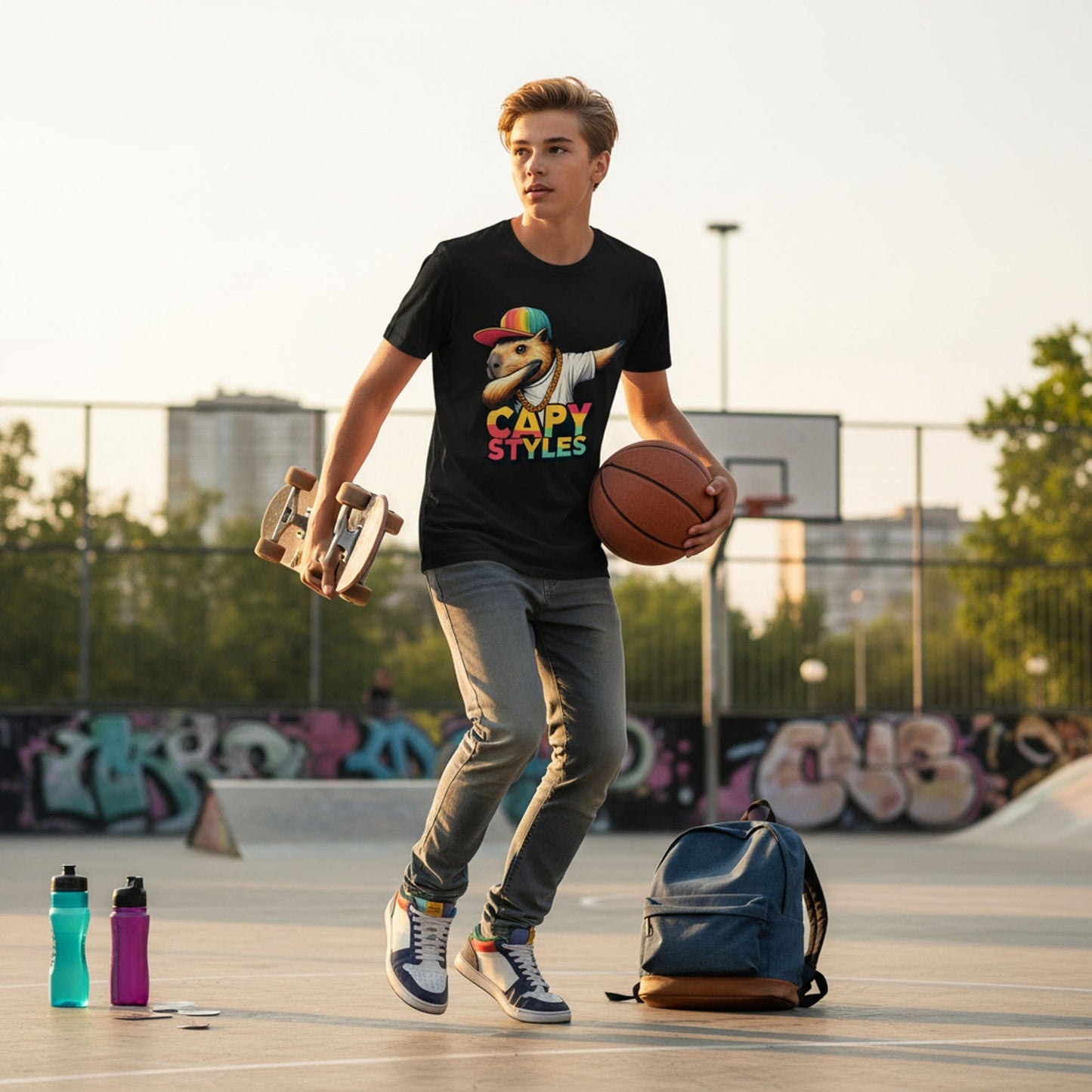 Capy Styles Graphic T-Shirt 100% Ring Spun Cotton Streetwear Tee