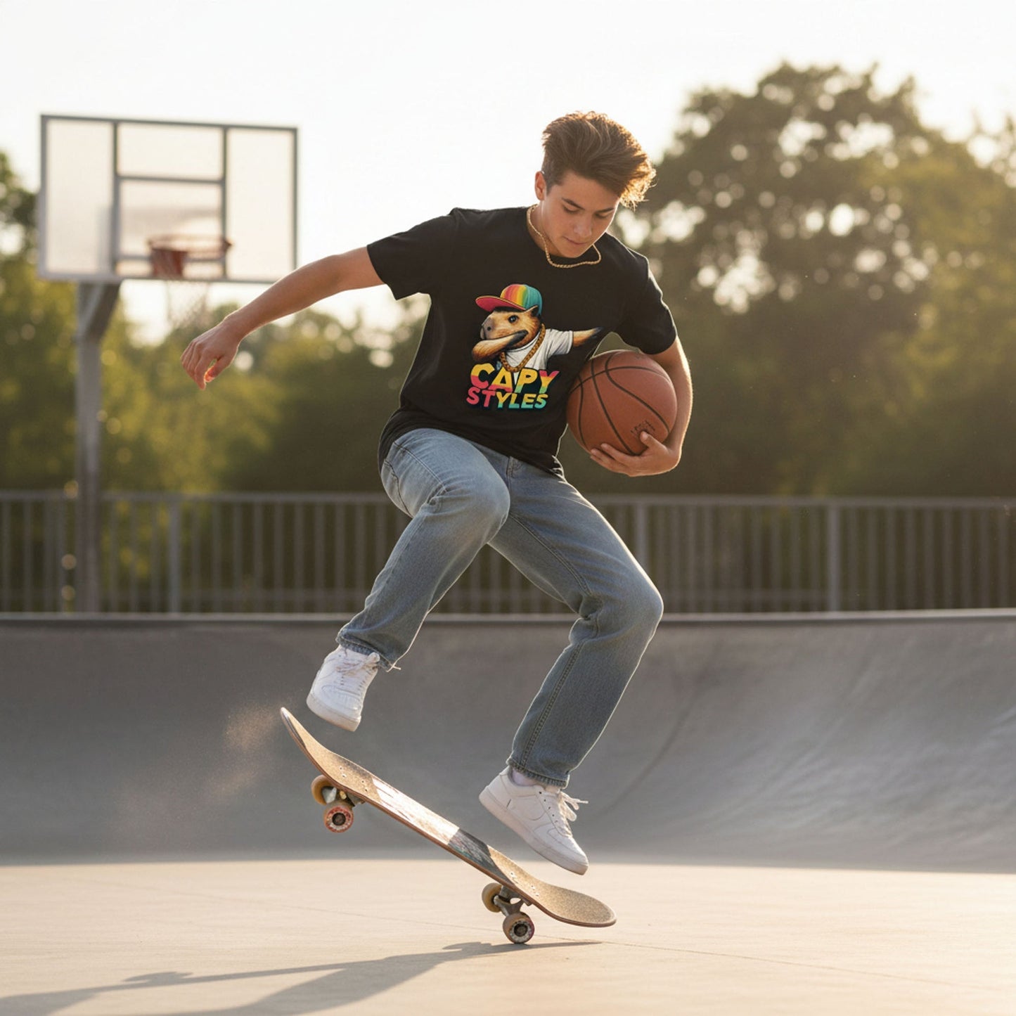 Capy Styles Graphic T-Shirt 100% Ring Spun Cotton Streetwear Tee