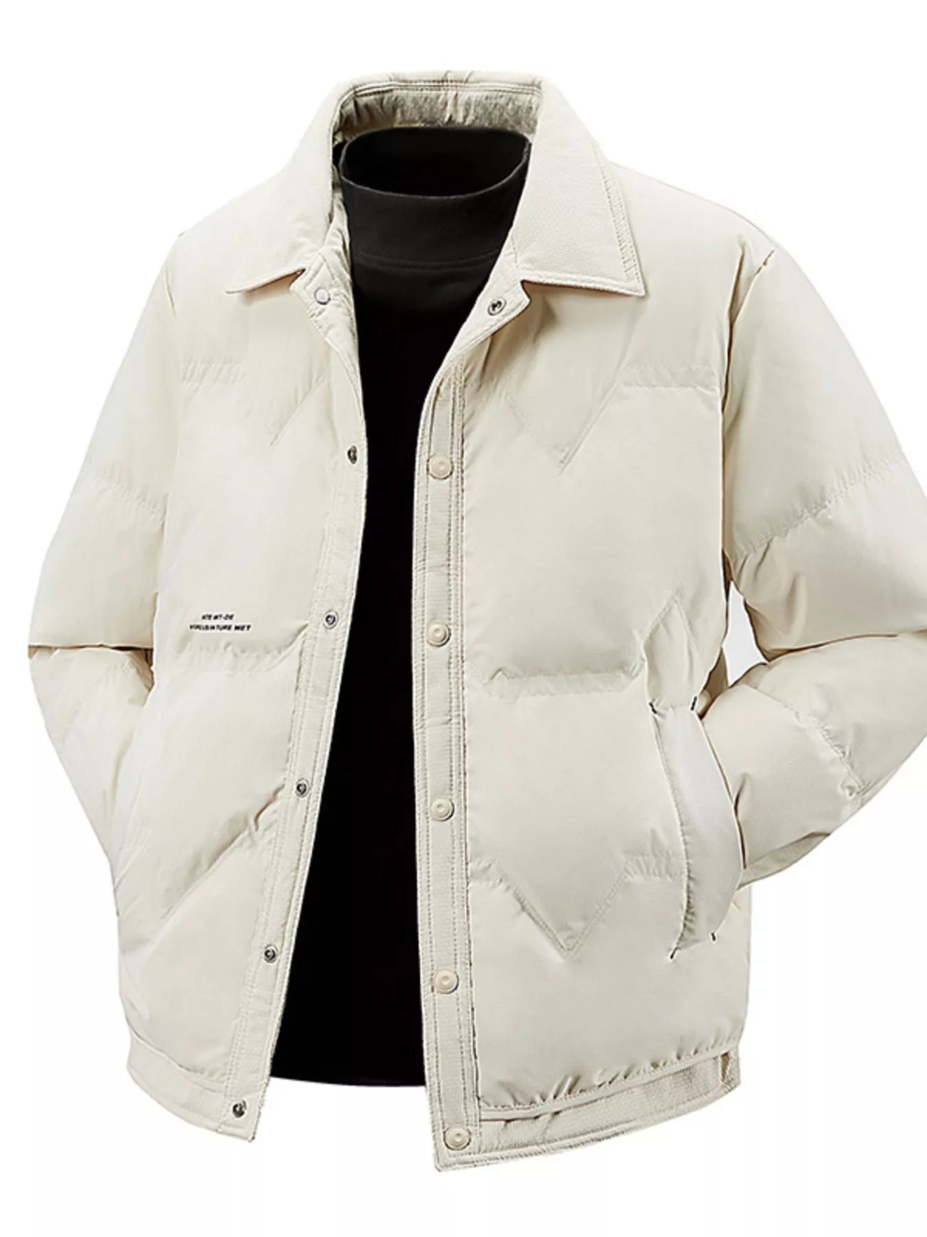 Men's Plus Size Snap-Down Padded Winter Coat