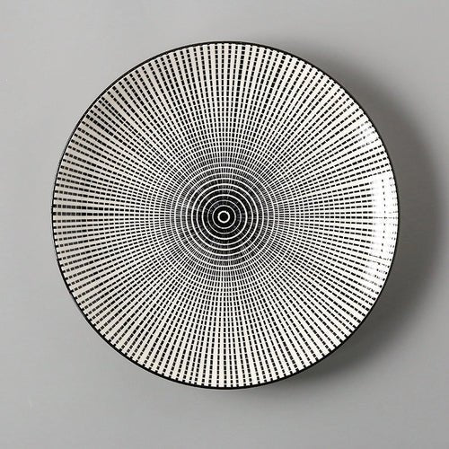 8-Inch Porcelain Shallow Dish – Elegant Round Dinner Plate Collection