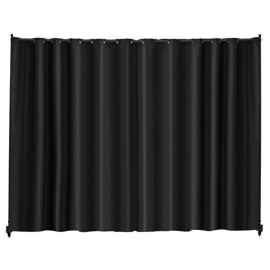 Room Divider, 96×120inch Portable Panel Room Divider with Wheels Curtain Divider Stand, Room Divider Privacy Screen for Office, Bedroom, Dining Room, Study, Black
