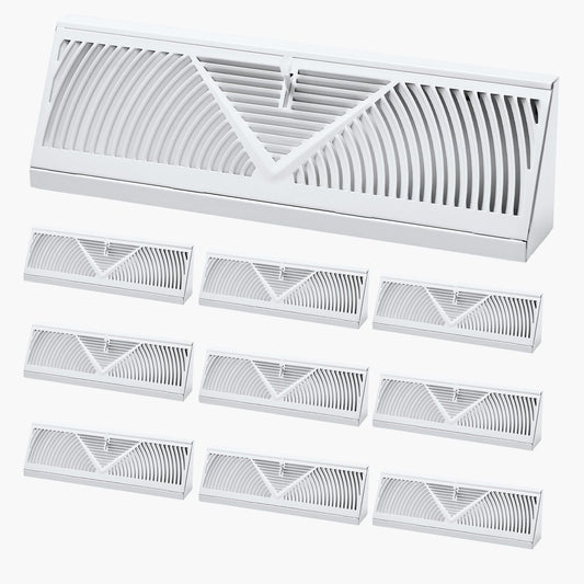 Floor Registers 15-Inch 10-Pack Floor Vents for HVAC Baseboard Registers White