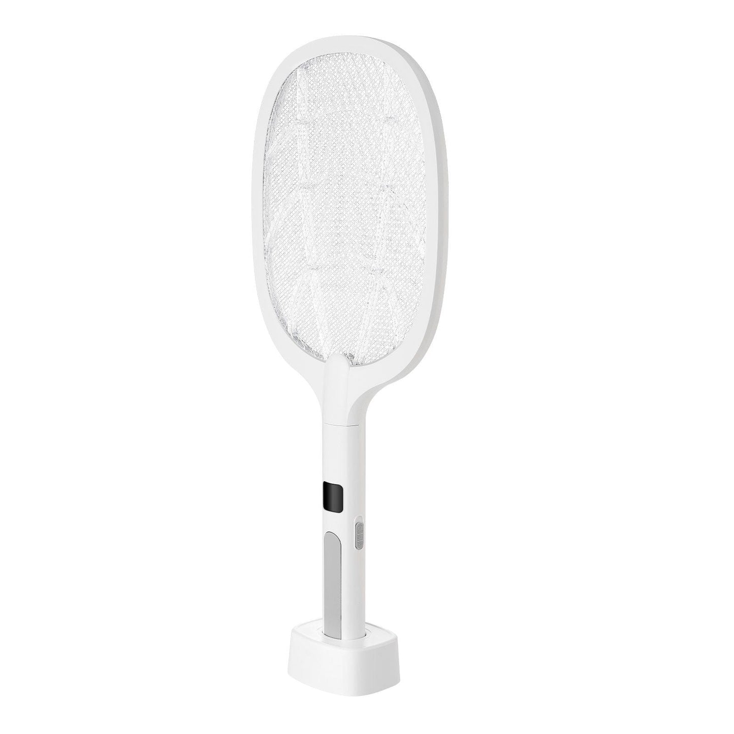 Electric Fly Swatter 3 Layers Mesh & Screen Display 1500mAh Battery White