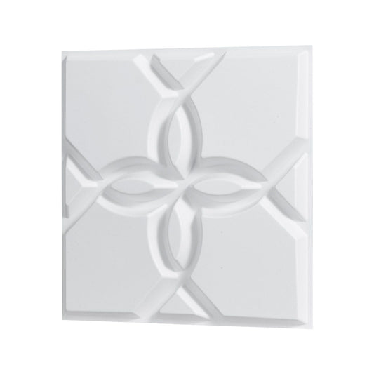 3D Wall Panels 33-Pack 11.81 x 11.81'' PVC 32 Sq.Ft Coverage Floral Matte White