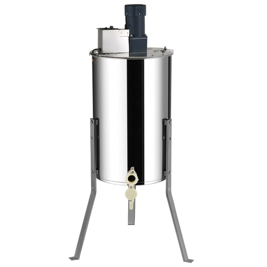Electric Honey Extractor, 2/4 Frames Honey Spinner Extractor, Stainless Steel Beekeeping Extraction, Apiary Centrifuge Equipment with Height Adjustable Stand, Honeycomb Drum Spinner with Lid