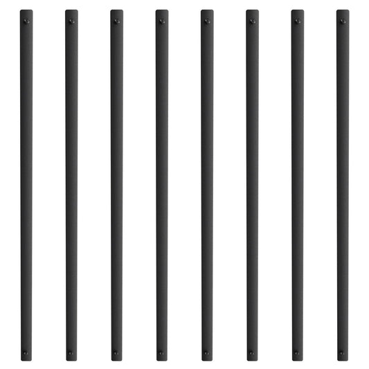Staircase Metal Balusters, 38'' x 1'' Flat Aluminum Alloy Decorative Banister Spindles, 72 Pack Deck Baluster with Screws, Classic Hollow Deck Railing Satin Black Powder Coated for Porch