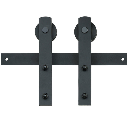 8FT Sliding Barn Door Hardware Kit, 330LBS Loading Heavy Duty Barn Door Track Kit for Single Door, Fit 3.7-4.3FT Wide and 1.3"-1.8" Thick Door Panel, with Smooth & Silent Pulley (I Shape)