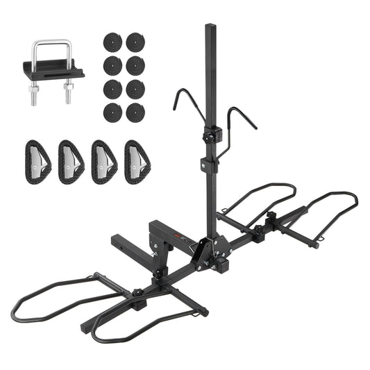 Hitch Mount Bike Rack, 2-Bike Platform Style, 160 LBS Max Capacity Bike Rack Hitch for 2-inch Receiver, Titling and Folding Bike Carrier with Tires up to 5" Wide, for Car, SUV, Truck, RV