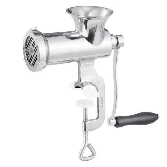 Manual Meat Grinder, 304 Stainless Steel Hand Meat Grinder with Steel Table Clamp, Meat Mincer Sausage Maker & 2 Cutting Plates, Cookie Attachment, Sausage Tube for Beef Pepper Mushroom Cookie