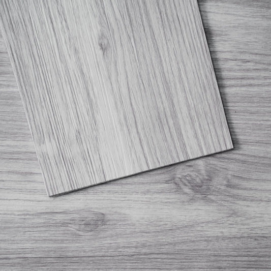 Self Adhesive Vinyl Floor Tiles 36 x 6 inch, 20 Tiles 0.62mm Thick Peel & Stick, Light Gray Wood Grain DIY Flooring for Kitchen, Dining Room, Bedrooms & Bathrooms, Easy for Home Decor