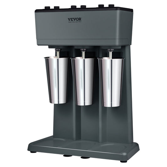 Milkshake Maker, 375W x 3 Electric Milkshake Machine, Triple Heads Drink Mixer Blender Machine, 3-Speed Milkshake Mixer with 3 x 820 ml Stainless Steel Cups, for Commercial and Home