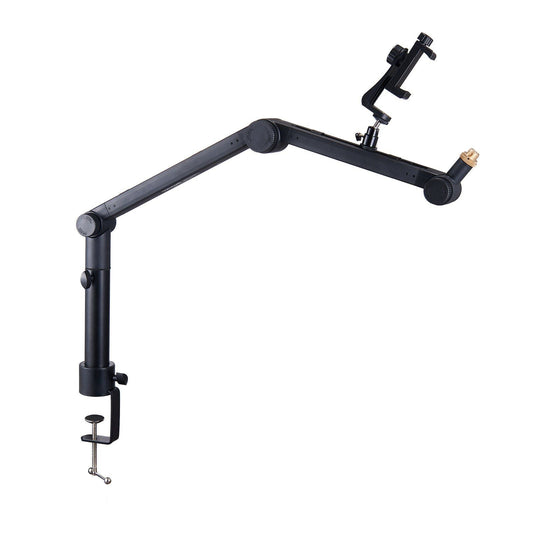 Microphone Boom Arm with Desk Mount, 360° Rotatable, Adjustable Mic Stand with 3/8" to 5/8" Adapter Port Headset Hook, for Blue Yeti Hyperx Quadcast Blue Snowball Shure SM7B Audio Technica